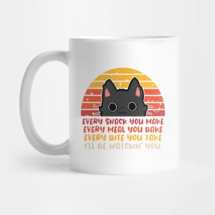 Retro Cat - Watching You Snack Mug